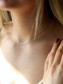 1 件精美项链吊坠，适合女性，可用于婚礼、订婚、周年纪念、派对、情人节等场合的珠宝首饰。 - 銀色 - 查看 4