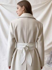 1pc Women's Elegant Versatile Waist Belt, Soft Luxurious Bowknot Waist Cincher, Dress Waist Strap - A - View 2