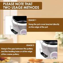 Slow Cooker Lid Holder - Heavy-Duty Pot Lid Organizer With Non-Slip Base, Space-Saving Countertop Or Sink Storage Rack, Compatible With Most Slow Cookers, Easy-Clean Kitchen Organizer For One-Handed Use (Gray/Black) - Multicolor - View 9