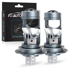 TOAUTO 2个H7 H11 9005/9006 LED投影汽车大灯灯泡，带透镜和CANBUS总线，高功率80W，250000流明，3570 CSP芯片，涡轮LED H7二极管灯泡，1:1即插即用 - A - 查看 13