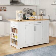 Mobila lagringsöar - Vit + Natur + MDF + Europeisk - Visa 8