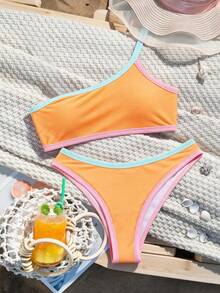 Bikinx Conjunto de bikini de vacaciones con ribete de unicolor - Multicolor - Ver 1