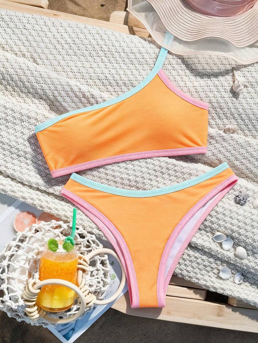 Bikinx Conjunto de bikini de vacaciones con ribete de unicolor - Multicolor - Ver 1