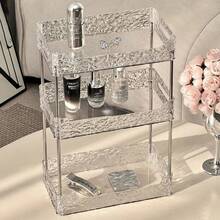 Oaoleer 1pc Light Luxury Bathroom Storage Rack, Transparent Dressing Table Skin Care Product Lipstick Nail Polish Perfume Storage Rack, Removable Desktop Storage Shelf, Makeup Organizer Bag,Room Decor, Bags,Makeup Bag,Vanity,Travel,Make Up Bag,Travel Essentials,Organizer,Storage,Travel Essential,Makeup Organizer,Makeup Bags,Make Up Organizer,Organiser,Toiletry Bag,Desk Organiser,Cosmetic Bag,Makeup Pouch,Make Up Organize,Vanity Accessories,Make Up Pouch,Make Up Bags,Jewellery Box,Pouch,Makeup Brush Holder,Brush Holder,Perfume Organiser,Pouch Bag,Gifts For Women,Christmas Gifts,Gift Ideas For Women - 無色 - 查看 1