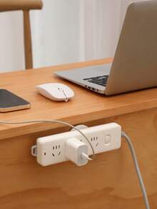 1/5/10pcs Wall Mounted Plug Hook Holder - Self-Adhesive Plug-In Socket Bracket, No Drilling Required, Removable & Reusable, Space-Saving Switch Panel Organizer, Suitable For Kitchen And Bathroom, White Plastic Outlet Cover Fits Most Power Sockets - White - View 5