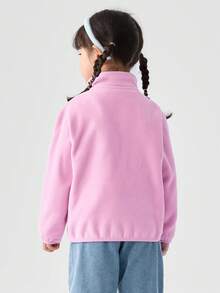 Balabala Unisex Young Girl Anti-Static Fleece Jacket, Parent-Child Outerwear For Spring & Autumn - White Red - View 4