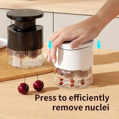 Dụng cụ tách hạt anh đào/chà là 7 lỗ bằng nhựa trong suốt, dễ sử dụng - Công cụ tách hạt hiệu quả cho anh đào, chà là và nhiều loại trái cây khác, dụng cụ nhà bếp nhỏ gọn.