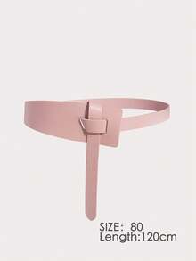 1pc Women's Versatile Waist Belt, Soft & Fashionable Knotted Wide Waist Cincher For Coats & Dresses - Diagonal Knot Waist Belt - View 15