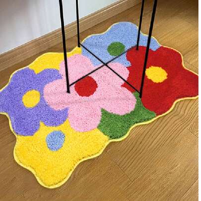 1PC Household Bathroom Floor Mat, Imitation Cashmere Carpet, Flower Shaped Tufted Floor Mat, Absorbent Anti Slip Carpet, Valentine's Day Cute Foot Mat, Suitable For Use In Bathrooms, Bedrooms, And Living Rooms