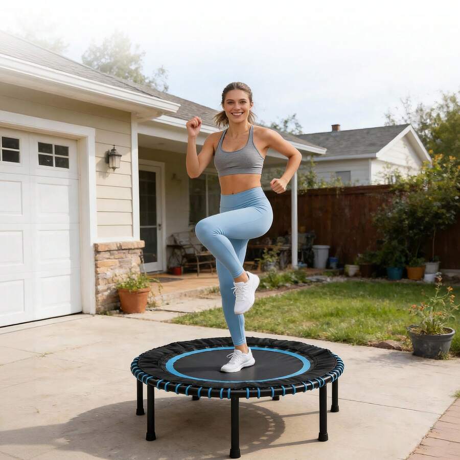 MoolSun 48 Inch Springless Fitness Trampoline, Indoor/Outdoor Sports Rebound, Quieter And Safer Exercise, Weighing 450 Pounds, Gym Jumping Aerobic Trainer, Family Adult Sports Trampoline