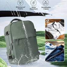 Floless 可折叠旅行笔记本电脑背包，符合航空公司规定，男女通用旅行包，可压缩旅行背包，14英寸笔记本电脑商务背包，防水大容量包 - 灰色 - 查看 22