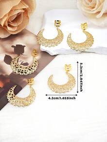 5pcs Alloy Hollow Mesh Shape Hair Ring For Dreadlock Vintage Hairpin For Women Girl Hair Accessories Loc Hair Jewelry For Braids - Gold - View 6