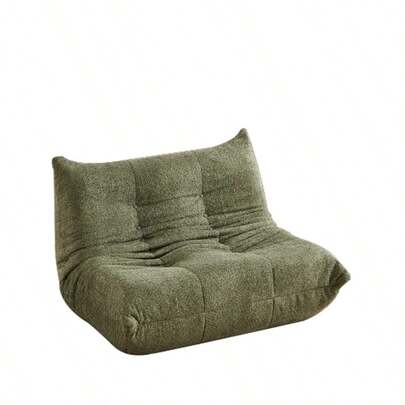 Sofá de dois lugares em chenille estilo Togo, poltrona de chão, cadeira decorativa sem braços, sofá puff, poltrona de lareira estilo Togo com espuma viscoelástica, sofá de chão confortável para sala de estar, quarto, sala de jogos e escritório.
