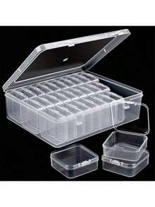 1 Large Transparent Storage Box + 30 Grids Flip Cover Small Storage Boxes, High Capacity Desktop Multi-Functional Dust-Proof Storage Box For Storing Jewelry, DIY Beads, Jewelry Accessories, Electronic Components, Hardware Parts, Christmas Candies - 5.5 - View 6