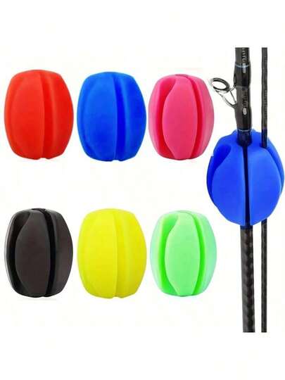 3pcs/Set Random Color Lure Rod Tie Bands, Lure Fishing Rod Accessories - Lure Rod Remover, Rod Holder, Fishing Rod Storage Bag