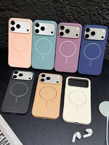 极简哑光磁吸手机壳，适用于 17/16/15/14/13/12/11 - 黑色 - 查看 5