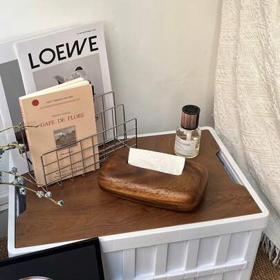 1 Peça Caixa de Lenços de Madeira de Nogueira, Decoração de Mesa de Chá de Estilo Nórdico Minimalista de Alta Qualidade, Suporte de Lenços com Puxador Magnético, Suporte Criativo de Lenços, Caixa de Armazenamento de Lenços para Banheiro, Decoração Doméstica, Bandeja Dispensadora de Guardanapos, Sala de Estar, Quarto, Lavatório, Itens para o Lar