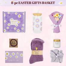 女士礼篮，女士生日礼物，送给妈妈、妻子、女友、姐妹的礼物 - 生日快乐，圣诞节，情人节，母亲节礼物 - 紫色 - 查看 2