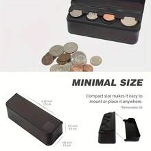 1pc Car Coin Storage Box, Car Coin Clip, Mixed Coin Saving Box, Multi-Functional Adhesive Car Coin Holder, Compatible With Different Coin Sizes Coin Organizer, Dashboard Mounted Holder, Compact Car Coin Collection Box - Suitable, Durable ABS, Easy To Take And Place Mini Organizer, Creative Storage, Foldable, Convenient To Put In And Take Out - A - View 11