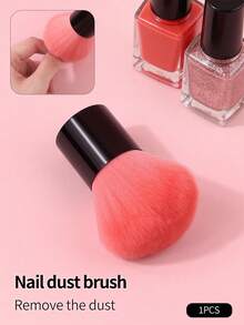 1支软纤维指甲清洁刷，黑色手柄指甲粉尘刷，多功能面部腮红刷，旅行便携刷 - 彩色 - 查看 11