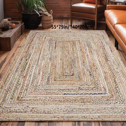 Large Bohemian Style Area Rug - Soft, Machine Washable, Non-Slip Backing, Multicolor Striped Design, Suitable For Living Room, Bedroom, Office, Indoor And Outdoor Use, Living Room Carpet Bathroom Decor