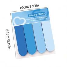 4pcs Gradient Sticky Notes, Simple Student Marking Index Stickers, Cute Memo Pads, Reusable Notes - 4pcs - View 5