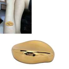 Un dispositivo de depilación de oro reutilizable, un dispositivo de depilación de cristal adecuado tanto para hombres como para mujeres, exfoliación indolora, depilación física, un dispositivo de depilación de cristal adecuado para uso durante todo el año, depilación indolora. - Dorado - Ver 1