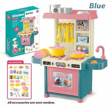 迷你厨房玩具套装，模拟烹饪炉灶操作，亲子互动益智玩具，配件随机，无需电池 - 彩色 - 查看 8