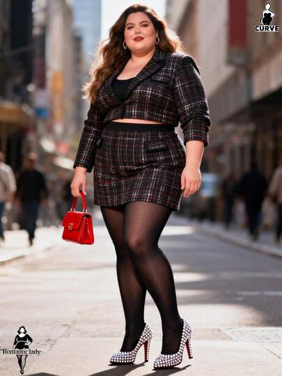 60D Women's Curve Tights, Elastic Skinny Pants, Sheer Yet Durable, Simple & Sexy Pantyhose, Black Stockings Suitable For Up To 300lbs, Versatile For Business, Commute, Holidays, Vacation