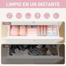 Juego de 10 Organizadores para Cajones,Separadores Plegables para Armarios para Organizar Ropa Interior,Calcetines,Corbatas,Bufandas y Mucho Más (Rosa) - Rosa - Ver 3