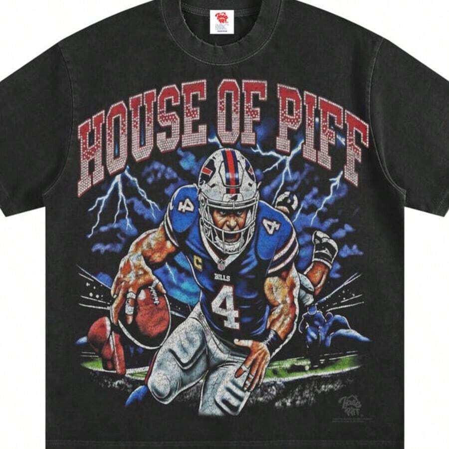 Hop Sports Vintage Football Black T-Shirt Superbowl Football - màu đen - Xem 1