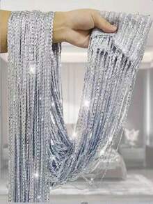 1 pieza Cortina divisoria minimalista en forma de S, cortina colgante divisora de ambientes para sala de estar/entrada - 1PC - Ver 10