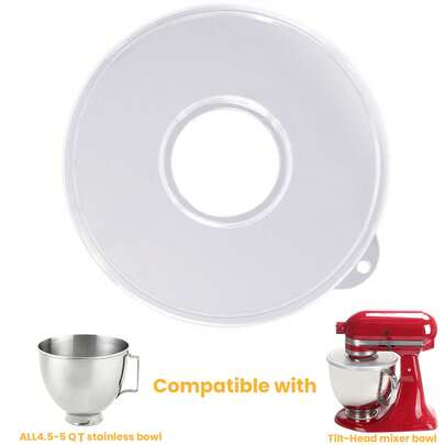 1pc Mixing Bowl Cover, Fits KitchenAid 4.5-5 Quart Tilt-Head Stand Mixers, Mixing Bowl Cover Prevents Splatter, Suitable For Home Baking And Most Hand Held Electric Mixers