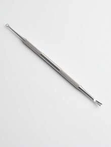 1pc Double-Ended Silver Cuticle Pusher & Nail File Tool, Suitable For Men And Women - Multicolor - View 6