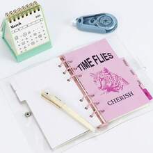 6 tấm phân trang rời khổ A6, thẻ chỉ mục phân tách giấy phù hợp với bìa kẹp 6 vòng, thẻ chỉ mục trang cho sổ tay, nhật ký và hồ sơ (Màu hồng da báo) - A6 - Xem 8