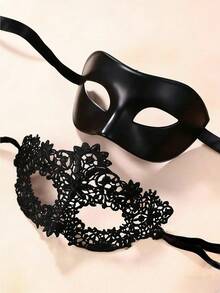 1个/2个威尼斯主题派对面具，情侣面具，性感蕾丝面具，酷炫面具，适合化装舞会、节日派对、角色扮演爱好者 - 彩色 - 查看 1