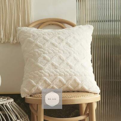 1/4 piezas fundas de cojín,suaves de peluche  (sin relleno,45*45cm), con diseño de rombos en 3D,ideales para sofá, cama o sala