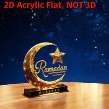 2D Acrylic Crystal Crescent Moon Decor, Themed On Ramadan New Moon, Revolving Around Islamic Faith, Suitable For Ramadan, Easter, Window Display, Ideal Gift - Multicolor - View 6