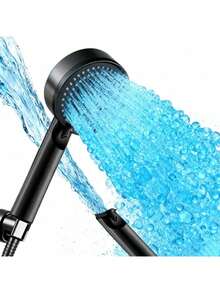 1pc 5-Mode Multi-Function High Pressure Shower Head, With One-Click Shut-Off Shower Head, Bathroom Accessory, Wall-Mounted Shower Head, Single Head - Square - View 2