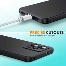 黑色保护壳，适用于 Realme 系列，防汗防指纹，触感柔软舒适，防滑防汗，耐磨防刮，防震保护。 - 黑色 - 查看 2