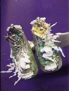 1pc Cyberpunk Skull, Cross, Snake, Rose Flower 3D Nail Art Mold, Transparent Silicone Nail Mold - Clear - View 4