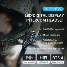 1pc/2pcs Headset Bluetooth Nirkabel Helm Motor Q30 Pro, Dengan Layar LED, Interkom 500m, Berbagi Musik dan Pencampuran Adegan - Baterai Kapasitas Besar 1000mAh, Desain Ergonomis untuk Sepeda Motor, Sepeda, Olahraga - Hadiah Ideal untuk Penggemar, Perangkat Komunikasi Sepeda Motor, Gadget Modis, Konstruksi Tahan Lama, Cocok untuk Helm Setengah/Penuh, Pilihan Utama untuk Perlengkapan Berkendara Luar Ruangan (Mendukung Interkom Lintas Merek, Kompatibel dengan Interkom Headset Bluetooth Biasa, Dapat Diadaptasi ke Headset Bluetooth Pihak Ketiga) - Q30 Pro - View 6