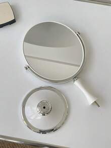 1 Stück vintage ovaler doppelseitiger drehbarer Schminkspiegel für Schlafzimmer/Studentenwohnheim, Geschenkartikel, Reise, Billigartikel, Reiseessentials - Weiss - Übersicht 6