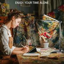 Dual-Head LED Desk Lamp, USB Powered, 5 Lighting Modes & Dimmable, Bedside Lamp, Reading, Crafting, Work, Study - Square Bottom Double Head - View 11