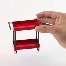 carrito organizadorCarro de Herramientas Mini Carro de Almacenamiento de Herramientas de 2 Niveles Taller Móvil Reparación de Garaje Accesorios RC para Modelo a Es 1/8 1/10 1/12 1/16 Grande Rojo - Rojo - Ver 6