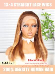 Elegant Honey Blondre Ombre Highlight Short Bob Wig For Women - 16 Inch,Hair With Side Part, Perfect For Daily Wear & Cosplay, Face Shaping, Head Cover, Party Wig Honey Blondre Ombre Highlight Bob Wig Human Hair 13x4 Frontal Lace Wig - S4/27 - View 3