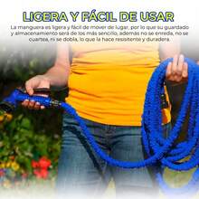 Manguera Flexible Expandible 6.5 Metros Con Pistola Ligera Cómodo-7 MODOS DE ASPERSIÓN-Envío local - Azul - Ver 3