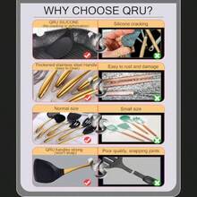 Juego utensilios cocina grande silicona antiadherente 6 piezas grado alimenticio resistente calor mangos acero - Aire - Ver 3