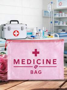 Medical Bag Pattern Mesh Cosmetic Bag, Portable Storage Pouch, Makeup Bag, Skincare Bag, Travel Essentials, Dorm Supplies, Bridal Party Gift, Large Capacity Transparent Nylon Zipper Makeup Bag - Lightweight, Medicine Storage Bag, Bathroom Storage Bag, Jewelry Storage Bag, Lip Gloss And Cosmetics Storage Bag, Perfect Gift And Souvenir For Birthday, Holiday, Party, Wedding (Bridesmaid), Valentine's Day And Ramadan - Multicolor - View 6