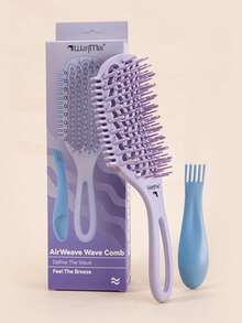 1pc Large Curling Hair Brush - Suitable For Curly Hair, Unisex, Flexible And Easy To Comb - For Dry And Wet Hair, Perfect For Curly Hairstyles, Separates Curls, Adds Volume - Anti-Static, Heat-Resistant Styling Tool - Multicolor - View 13